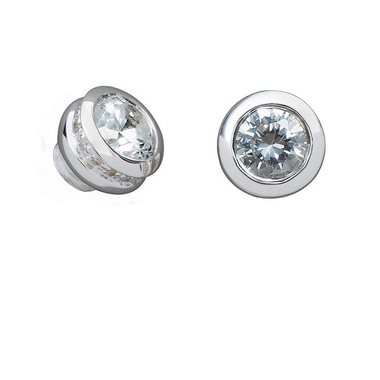 End Cap-Cubic Zirconium with Cubic Zirconium Pavé Band