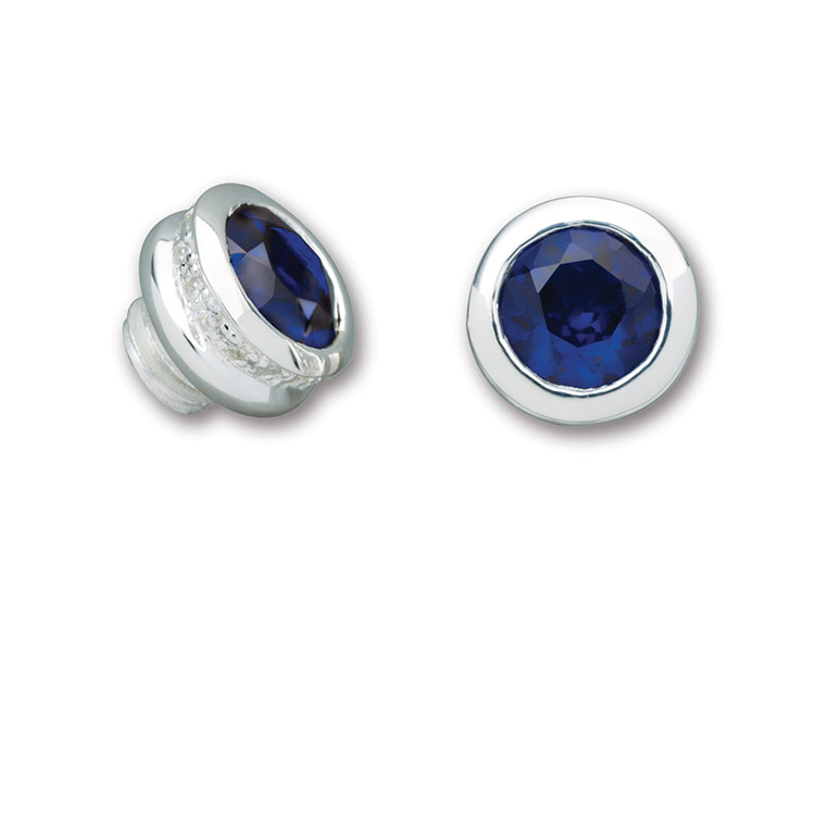 Simulated Sapphire Cubic Zirconium Pavé End Cap