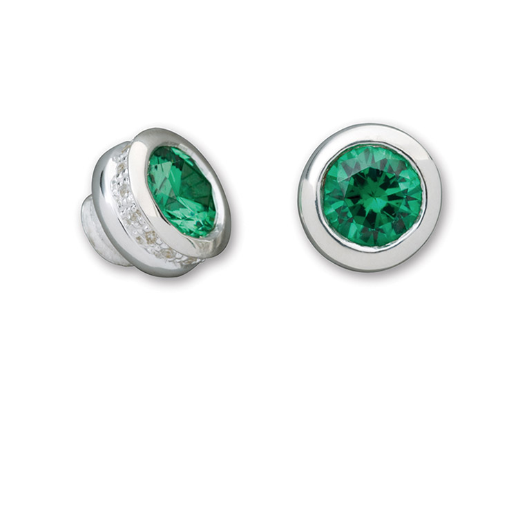 Simulated Emerald CZ Pavé End Cap