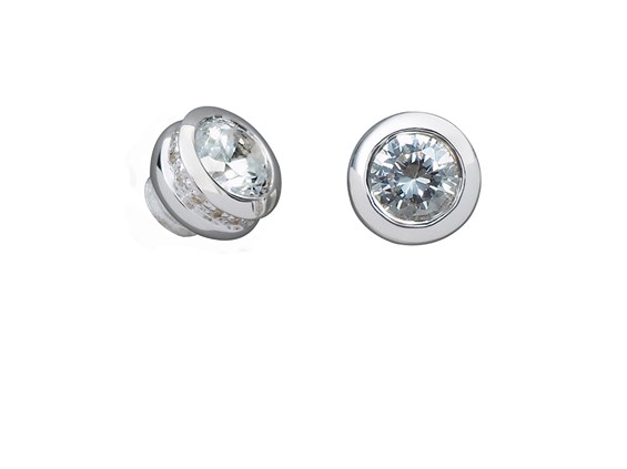End Cap-Cubic Zirconium with Cubic Zirconium Pavé Band