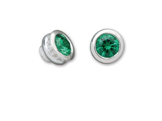 Simulated Emerald CZ Pavé End Cap