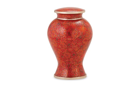 Autumn Leaves Cloisonné Urn