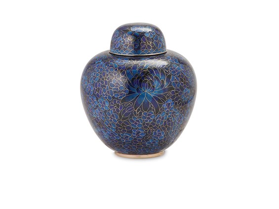 Blue Cloisonné Urn