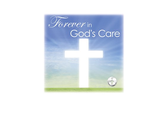 Forever in God's Care-Cross in Sky Image for urn vaults