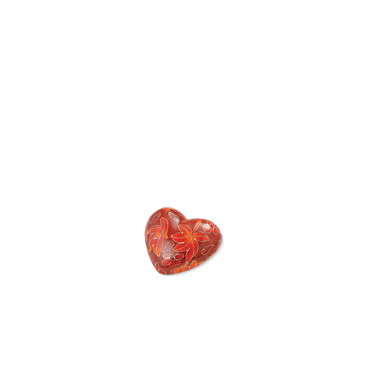 Autumn Leaves Cloisonné Heart Memento