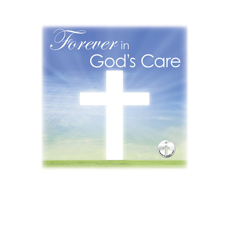 Forever in God's Care-Cross in Sky Image for urn vaults